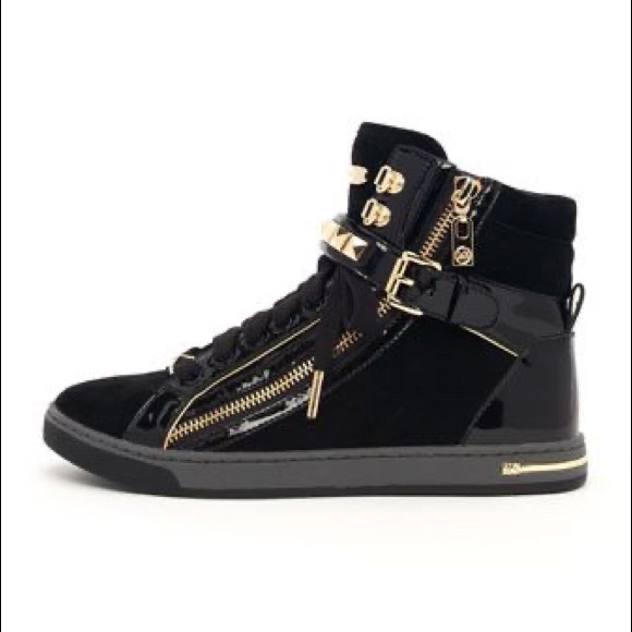 COPY - MK Black & Gold Sneakers - Picture 2 of 4